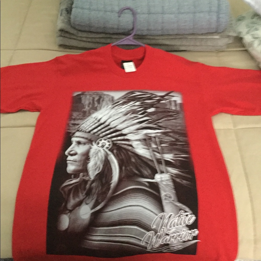 Native American Warrior Graphic T-shirt